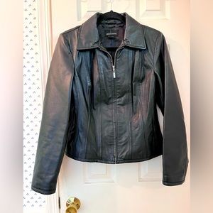 EUC Moda International black leather jacket size M